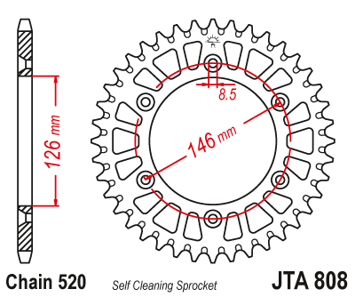 Купить запчасть JT - JTA80851 Звезда задняя алюминий 520