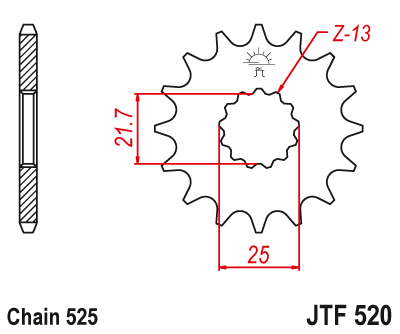 Купить запчасть JT - JTF52015 Звезда передняя 525