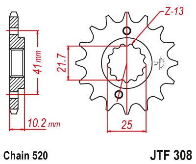 Купить запчасть JT - JTF30815 Звезда передняя 520