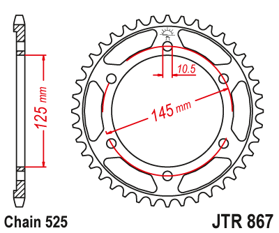 Купить запчасть JT - JTR86744 Звезда задняя 525