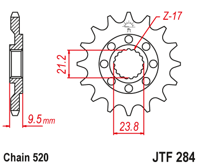 Купить запчасть JT - JTF28412 Звезда передняя 520