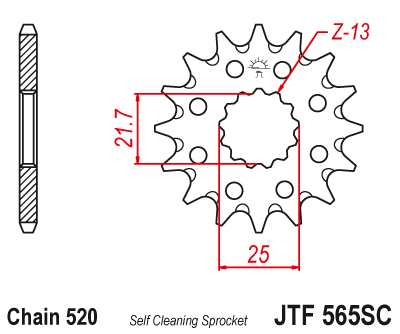 Купить запчасть JT - JTF56513SC Звезда передняя самоочищающаяся 520