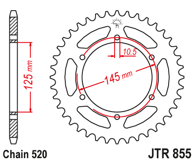 Купить запчасть JT - JTR85546 Звезда задняя 520