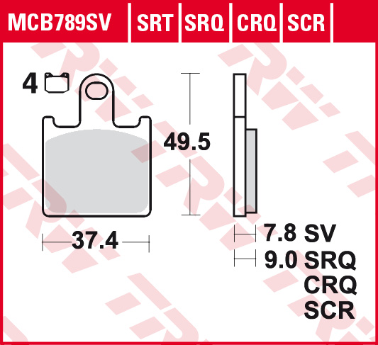 Купить запчасть TRW - MCB789SV Колодки тормозные