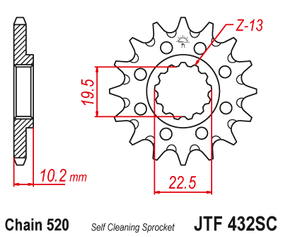 Купить запчасть JT - JTF43213SC Звезда передняя самоочищающаяся