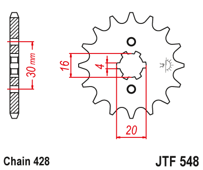 Купить запчасть JT - JTF54814 Звезда передняя 428