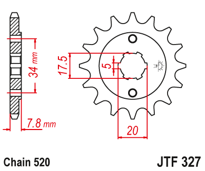 Купить запчасть JT - JTF32713 Звезда передняя 520