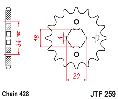Купить запчасть JT - JTF25916 Звезда передняя 428 (PU 1212-0183)