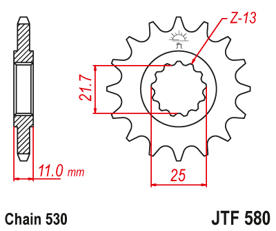 Купить запчасть JT - JTF58016 Звезда передняя 530