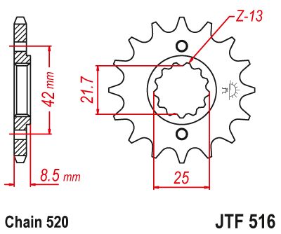 Купить запчасть JT - JTF51616 Звезда передняя