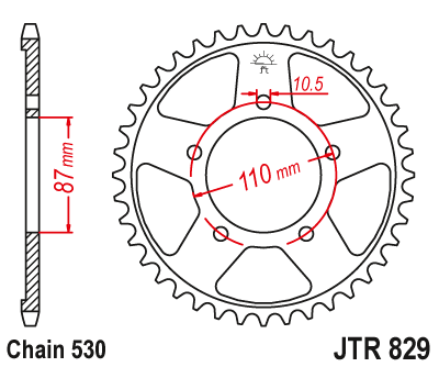 Купить запчасть JT - JTR82945 Звезда задняя 530