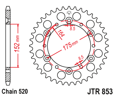 Купить запчасть JT - JTR85349 Звезда задняя 520