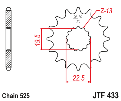 Купить запчасть JT - JTF43315 Звезда передняя 525